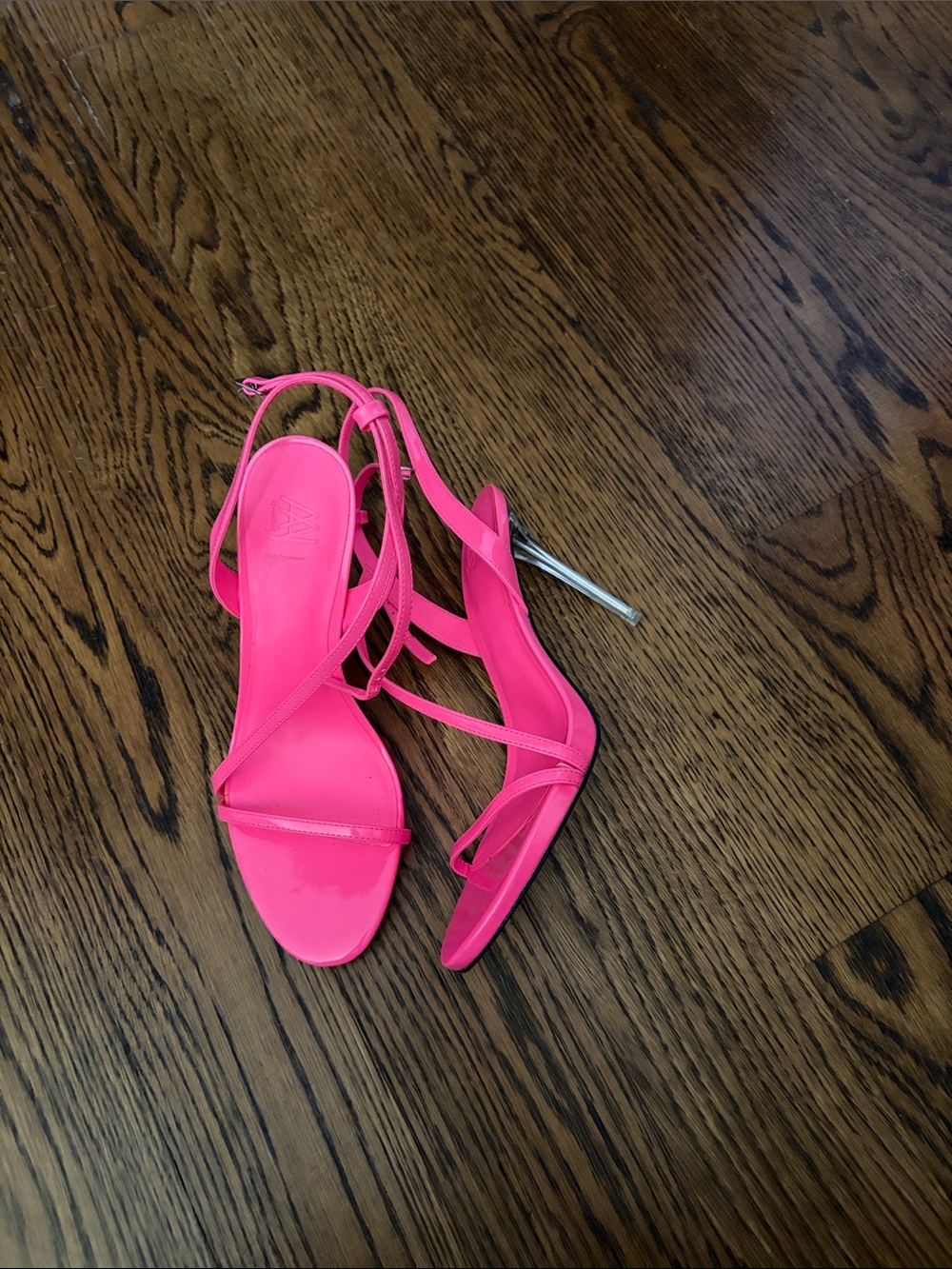 Neon Pink Strappy Women's Heeled Sandals